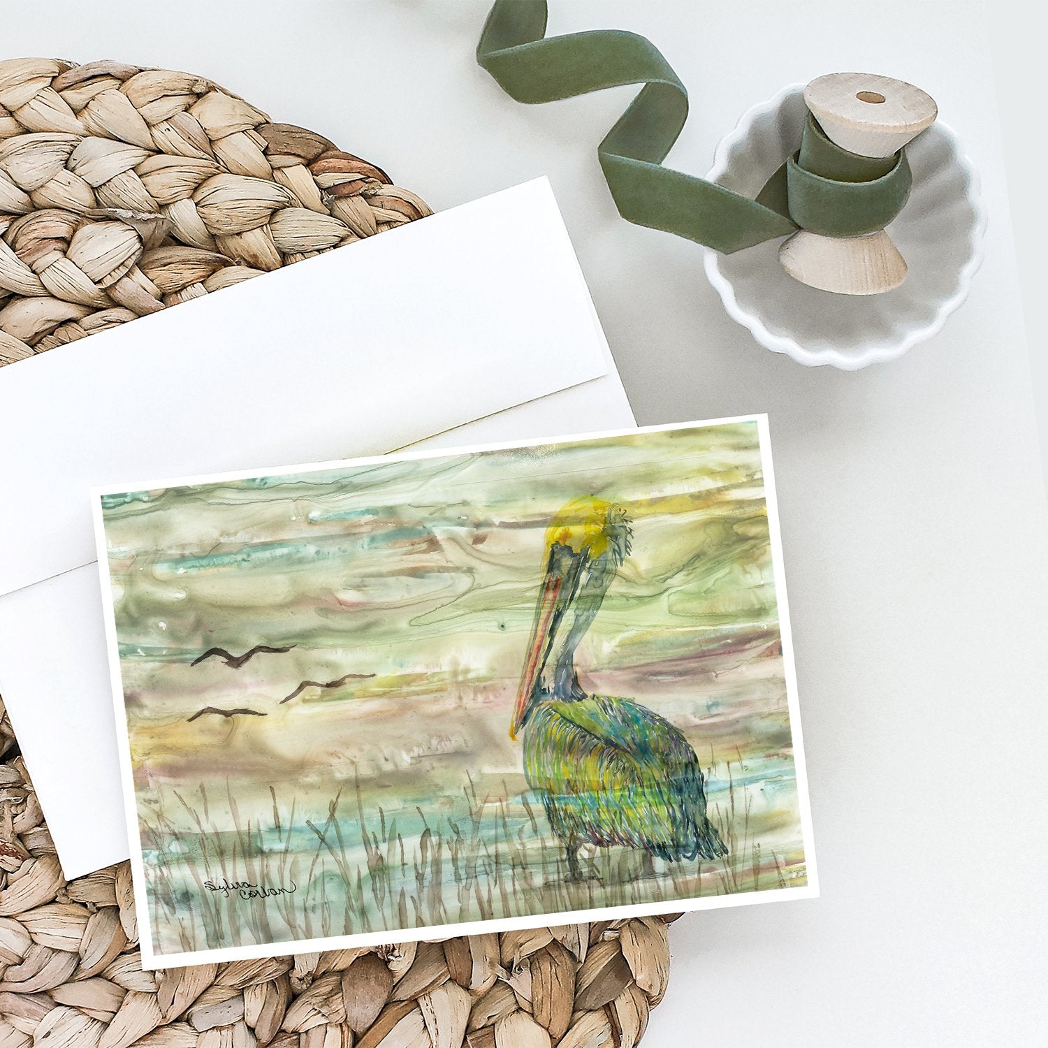 Pelican Sunset Greeting Cards and Envelopes Pack of 8 - the-store.com