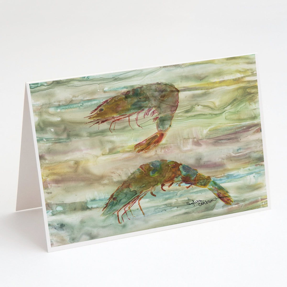 Buy this Shrimp Sunset Greeting Cards and Envelopes Pack of 8