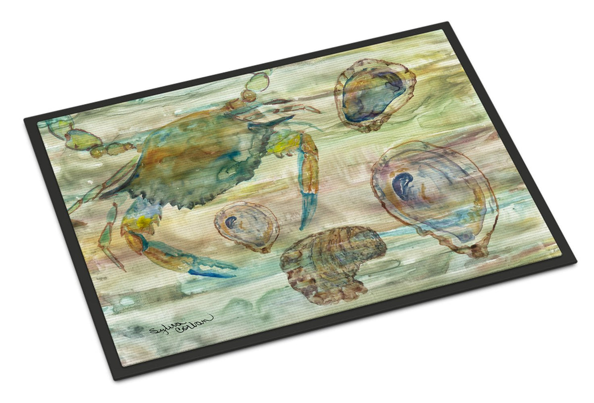 Caroline's Treasures Crab, Shrimp and Oyster Sunset Doormat - 24x36 Decorative Floor Mat – Indoor/Outdoor Rug with Artistic Flair SC2017JMAT