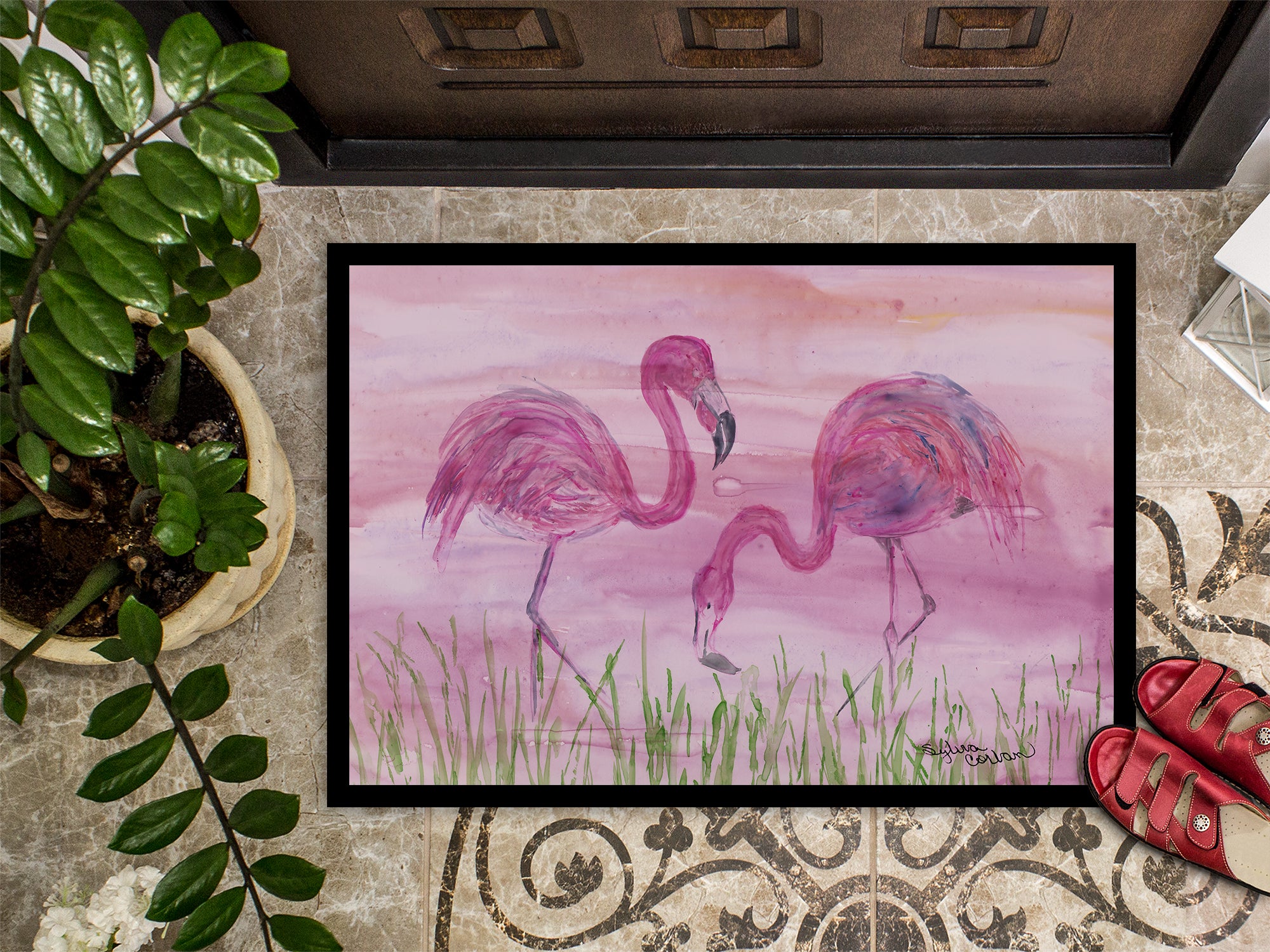 Flamingos Indoor or Outdoor Mat 18x27 SC2018MAT - the-store.com