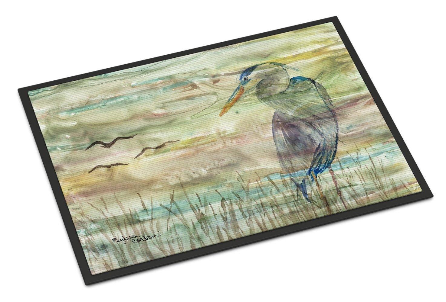 Blue Heron Sunset Indoor or Outdoor Mat 24x36 SC2019JMAT by Caroline's Treasures