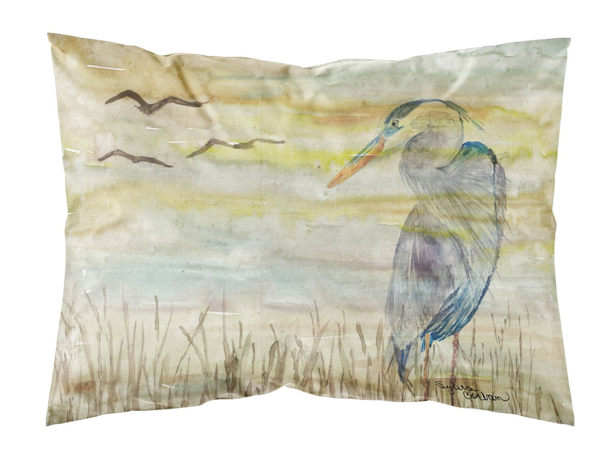 Blue Heron Yellow Sky Fabric Standard Pillowcase SC2020PILLOWCASE by Caroline&#39;s Treasures