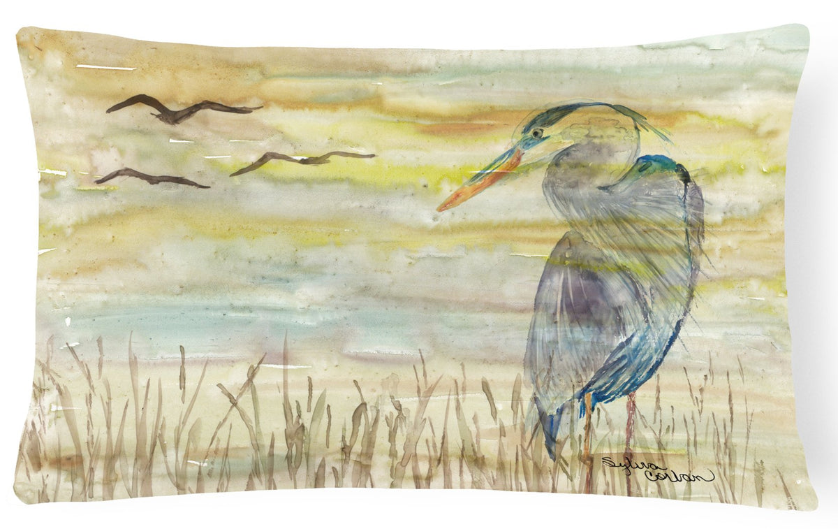 Blue Heron Yellow Sky Canvas Fabric Decorative Pillow SC2020PW1216 by Caroline&#39;s Treasures