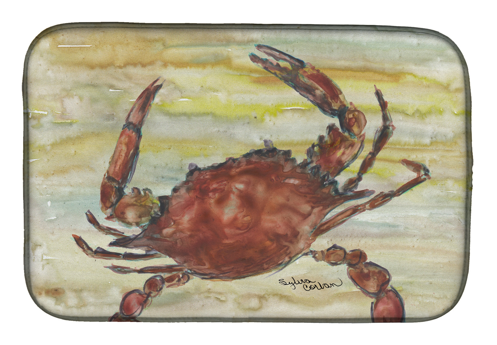 Cooked Crab Yellow Sky Dish Drying Mat SC2022DDM  the-store.com.