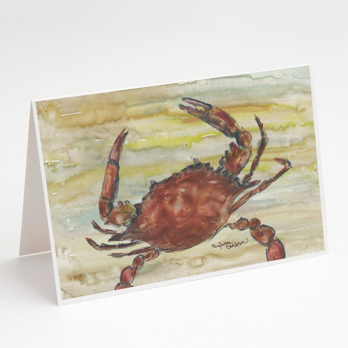 Buy this Cooked Crab Yellow Sky Greeting Cards and Envelopes Pack of 8