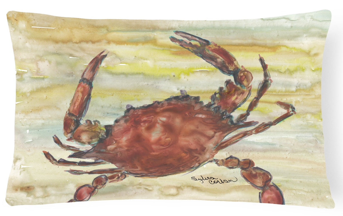 Cooked Crab Yellow Sky Canvas Fabric Decorative Pillow SC2022PW1216 by Caroline&#39;s Treasures