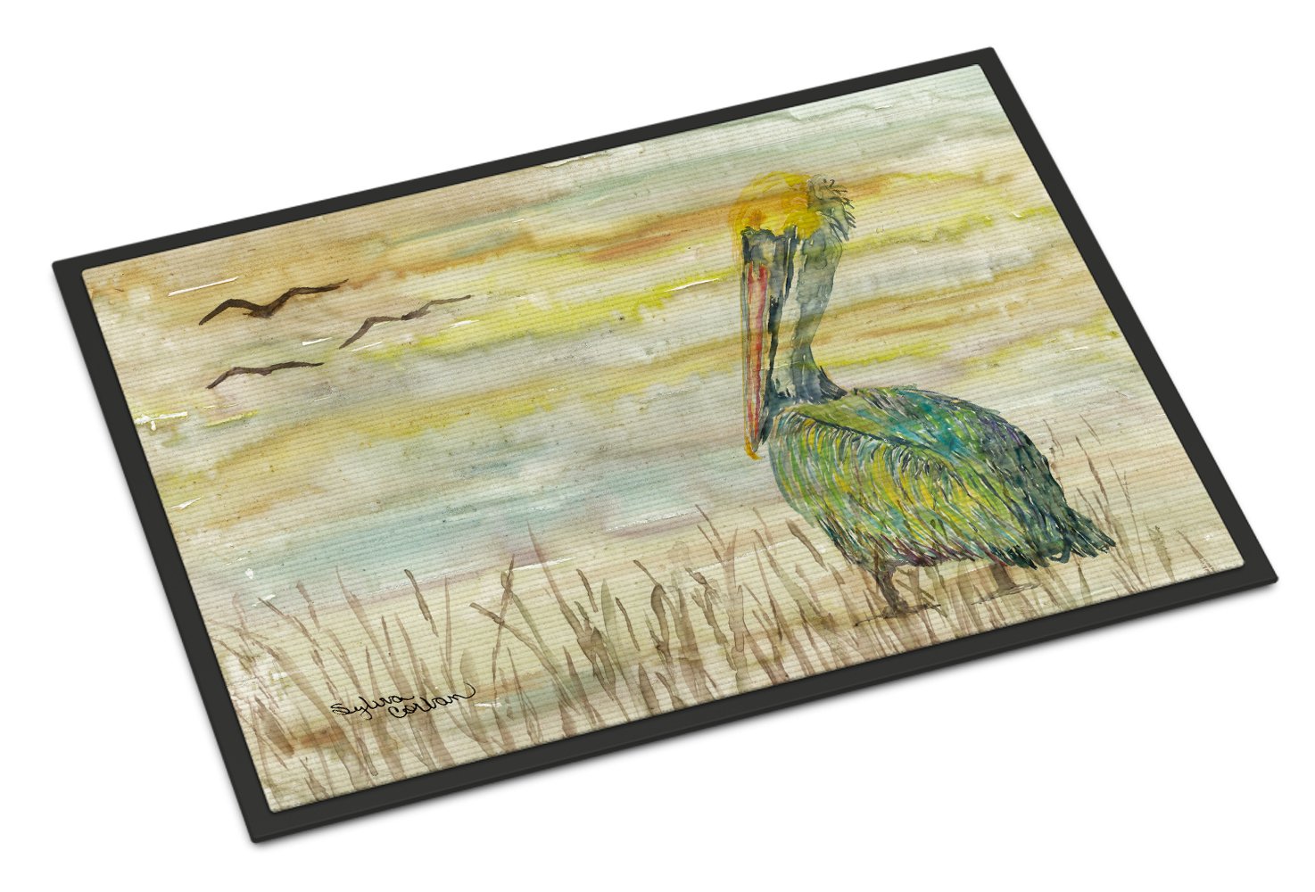 Caroline's Treasures Pelican Yellow Sky Doormat - 24x36 Decorative Floor Mat – Indoor/Outdoor Rug with Artistic Flair SC2024JMAT