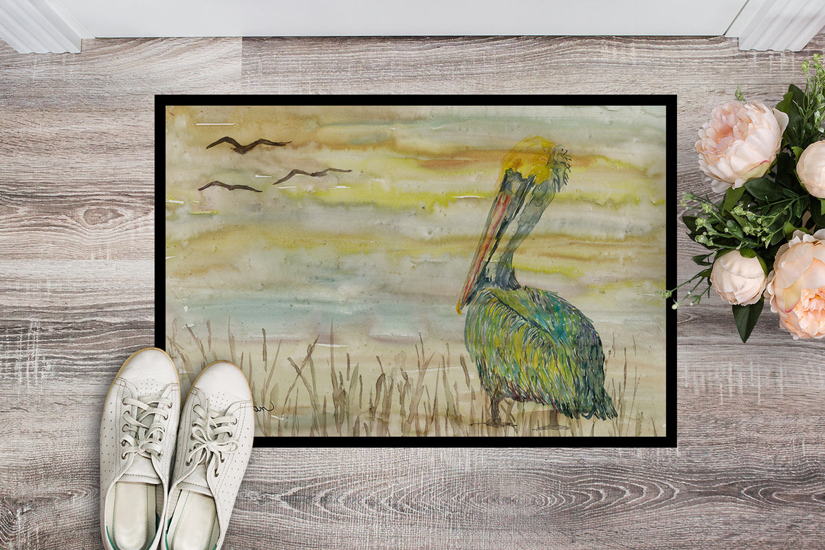 Caroline's Treasures Pelican Yellow Sky Doormat - 18x27 Decorative Floor Mat – Indoor/Outdoor Rug with Artistic Flair SC2024MAT