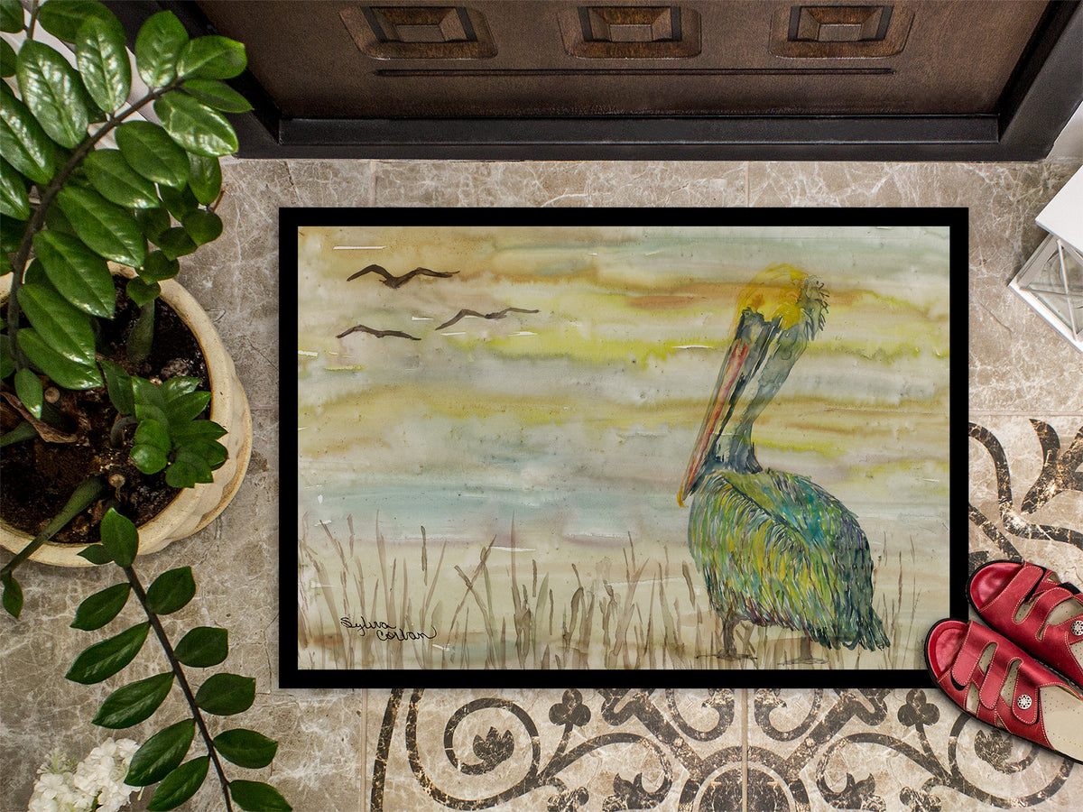 Caroline's Treasures Pelican Yellow Sky Doormat - 18x27 Decorative Floor Mat – Indoor/Outdoor Rug with Artistic Flair SC2024MAT