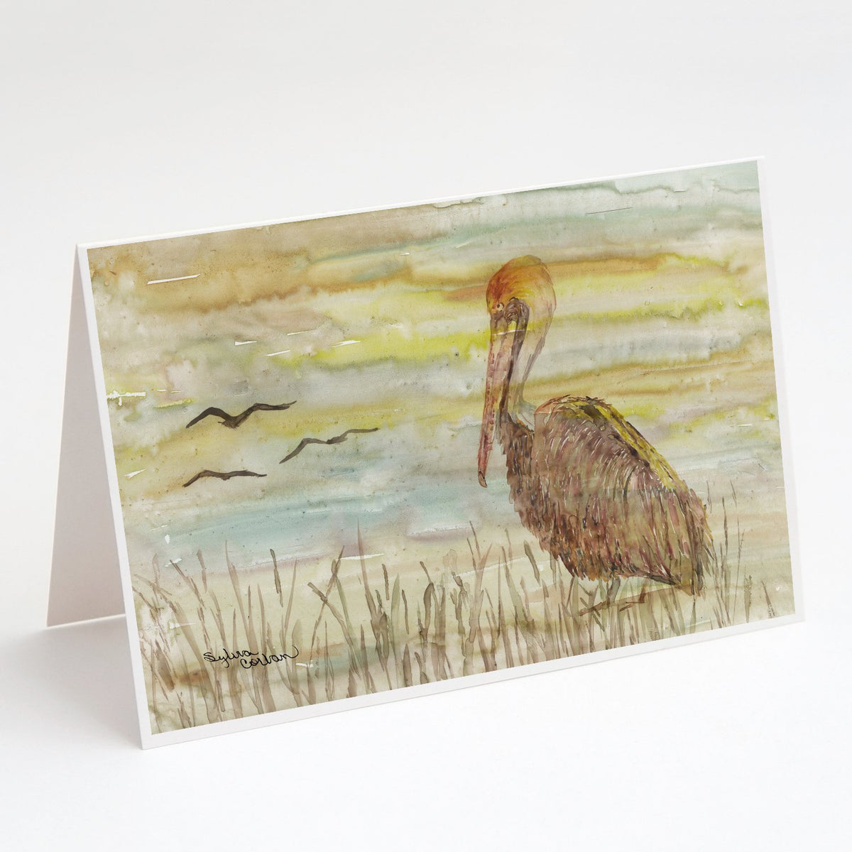 Buy this Brown Pelican Yellow Sky Greeting Cards and Envelopes Pack of 8