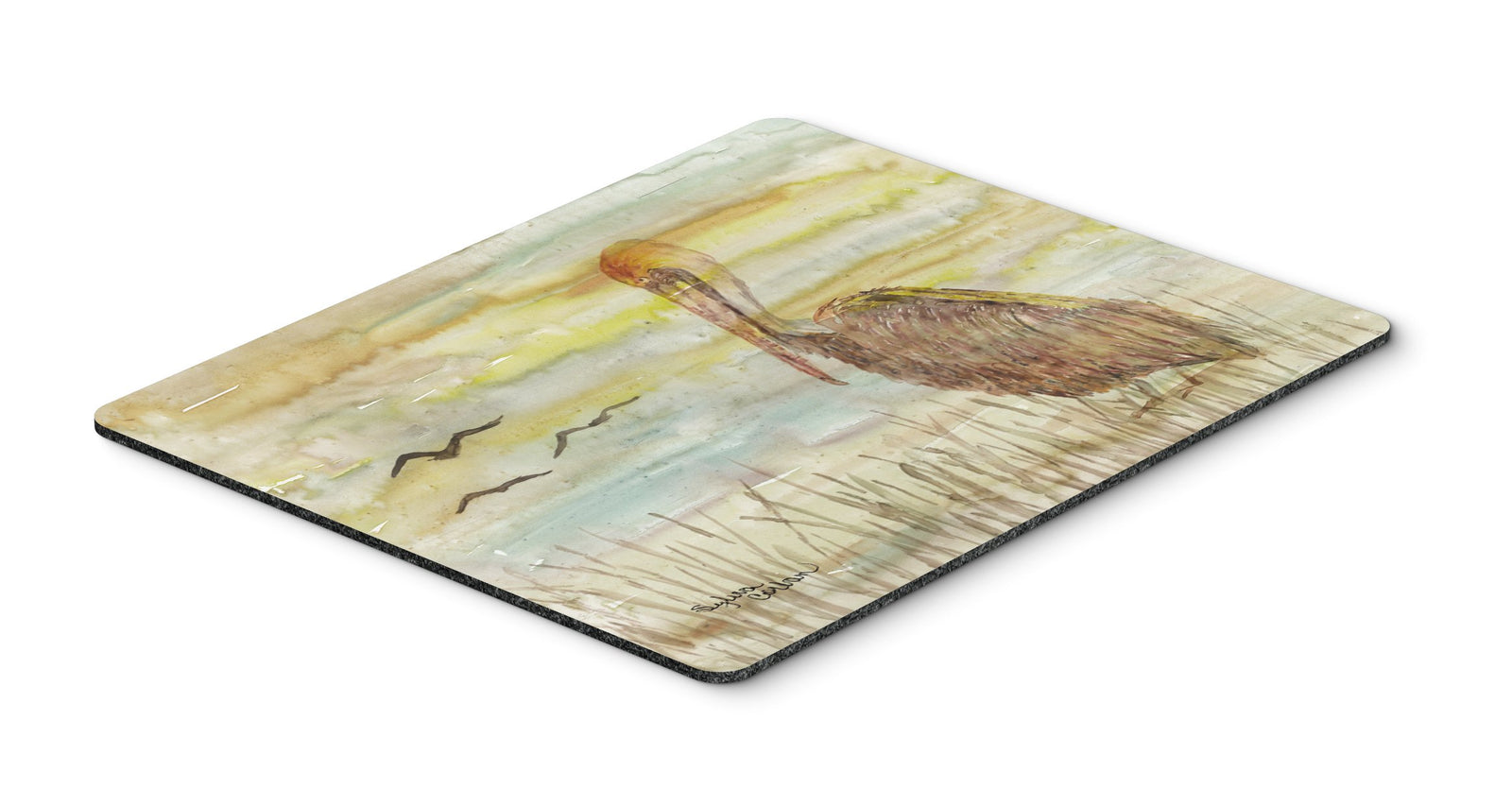 Brown Pelican Yellow Sky Mouse Pad, Hot Pad or Trivet SC2025MP by Caroline's Treasures
