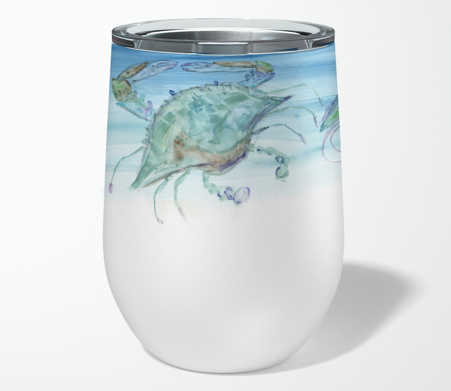 Crabs Shrimp and oysters Stainless Steel 12 oz Stemless Wine Glass - the-store.com