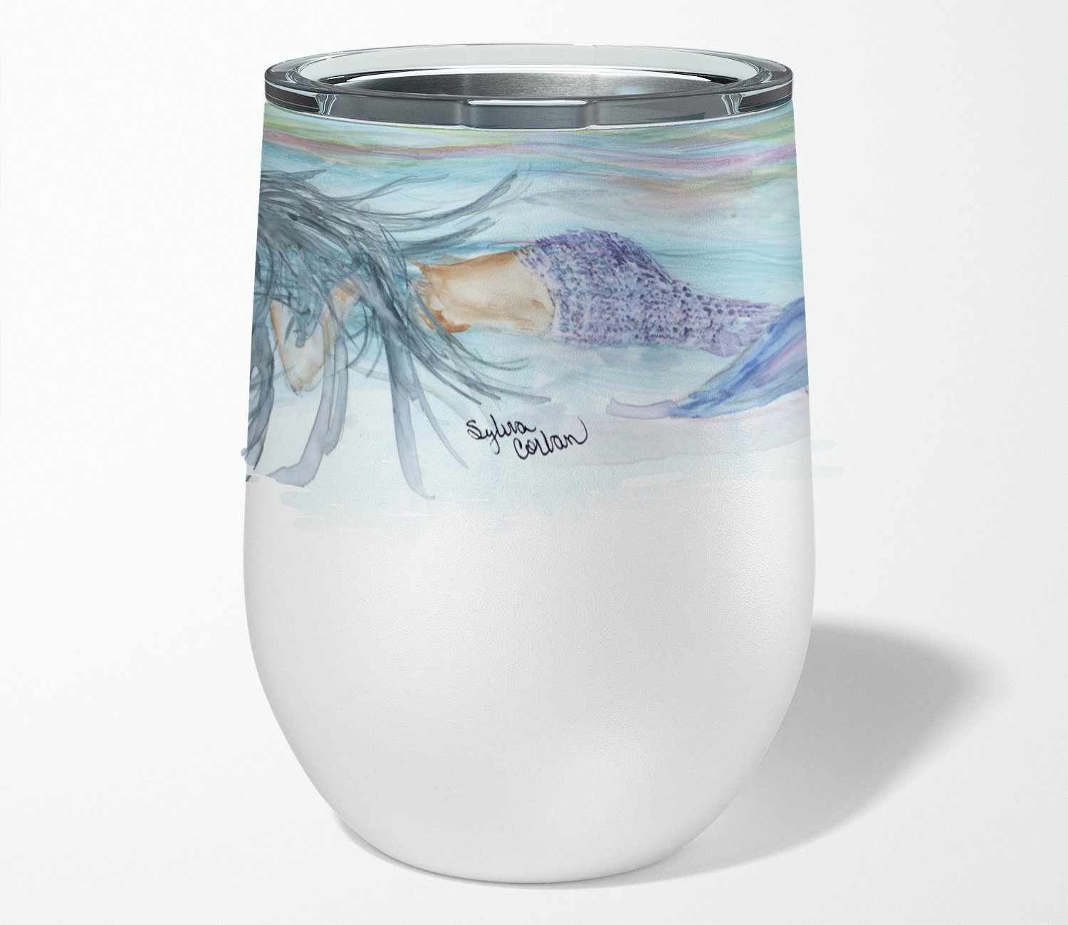 Mermaids Stainless Steel 12 oz Stemless Wine Glass - the-store.com