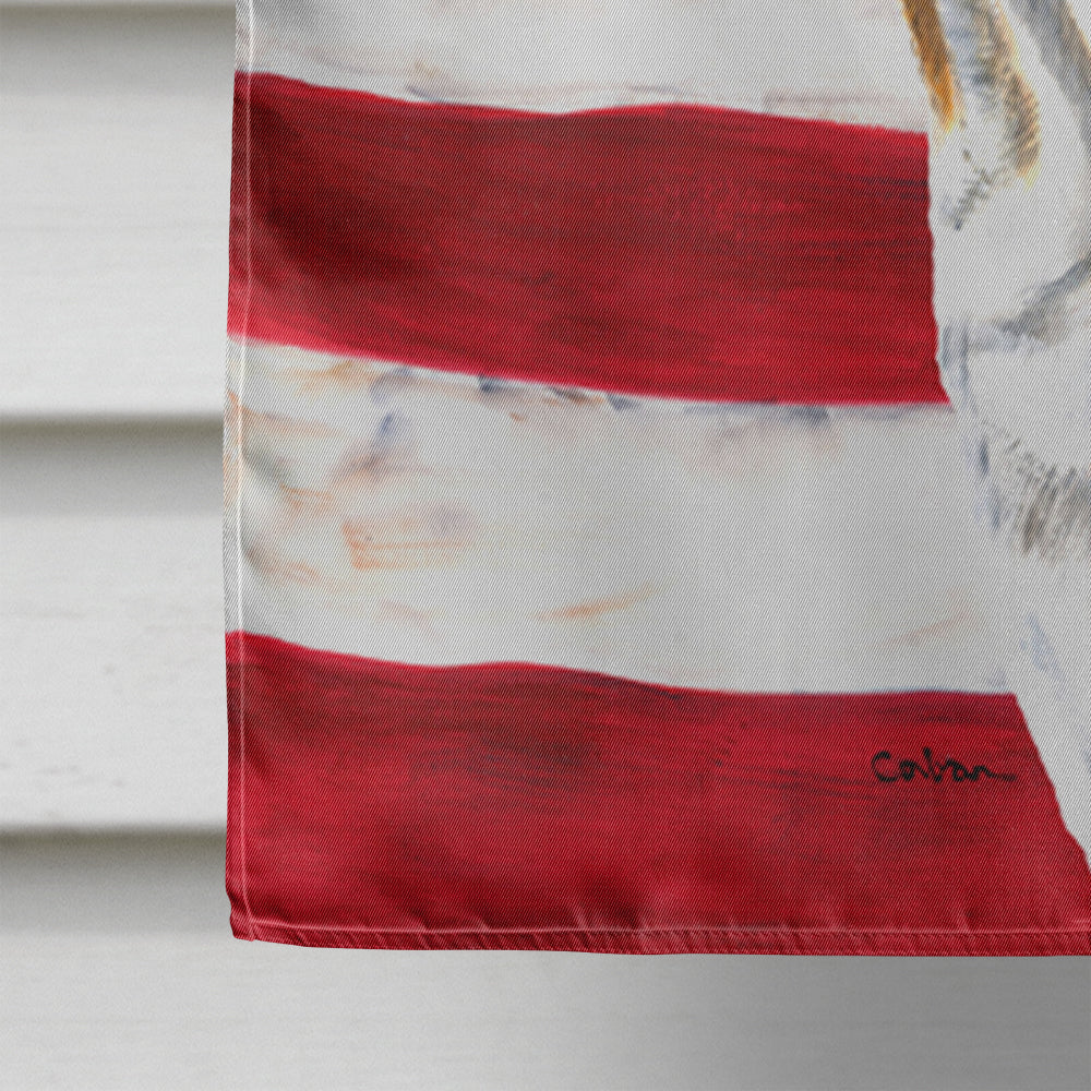 USA American Flag with Bulldog English Flag Canvas House Size