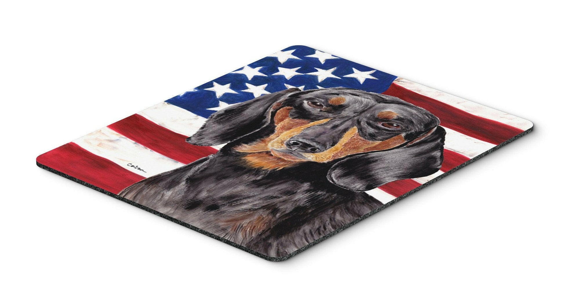 USA American Flag with Dachshund Mouse Pad, Hot Pad or Trivet by Caroline's Treasures