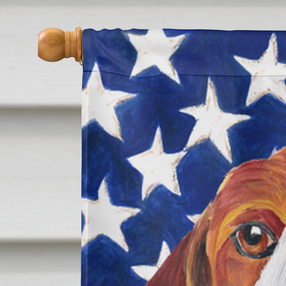 USA American Flag with Beagle Flag Canvas House Size