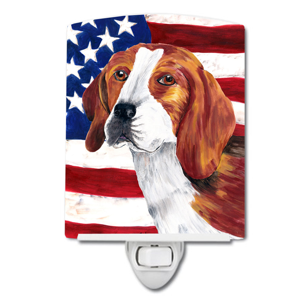 USA American Flag with Beagle Ceramic Night Light SC9005CNL - the-store.com