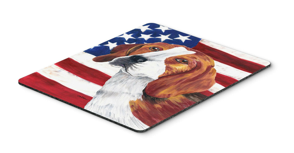 USA American Flag with Beagle Mouse Pad, Hot Pad or Trivet by Caroline&#39;s Treasures
