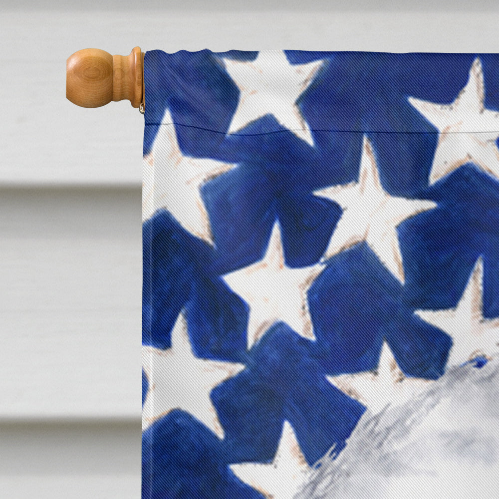 USA American Flag with Bichon Frise Flag Canvas House Size  the-store.com.