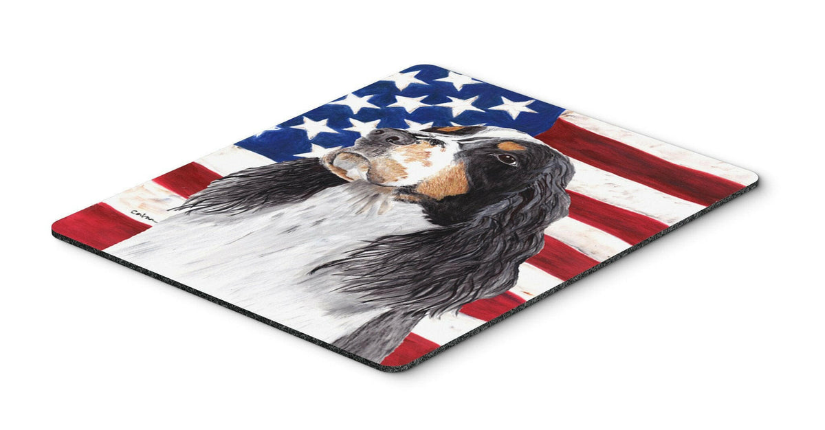USA American Flag with Springer Spaniel Mouse Pad, Hot Pad or Trivet by Caroline&#39;s Treasures