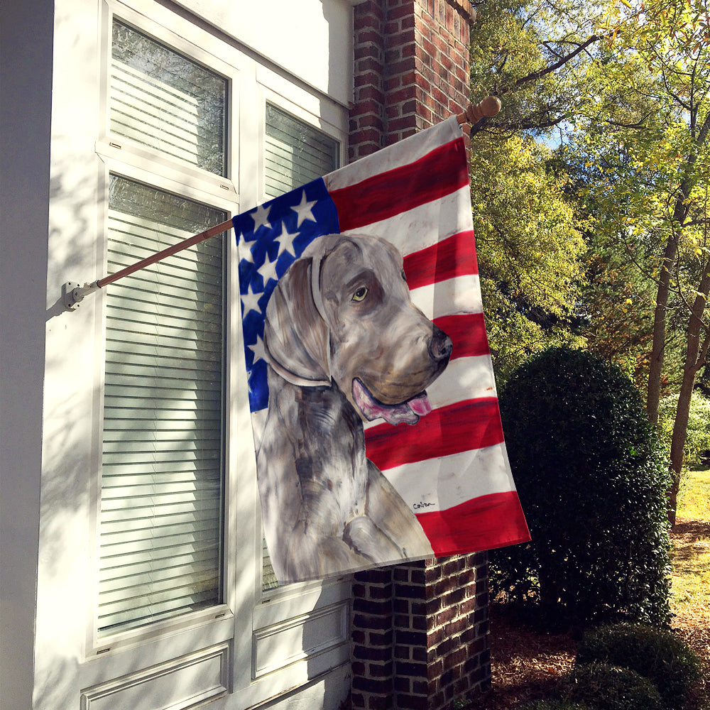 USA American Flag with Weimaraner Flag Canvas House Size  the-store.com.
