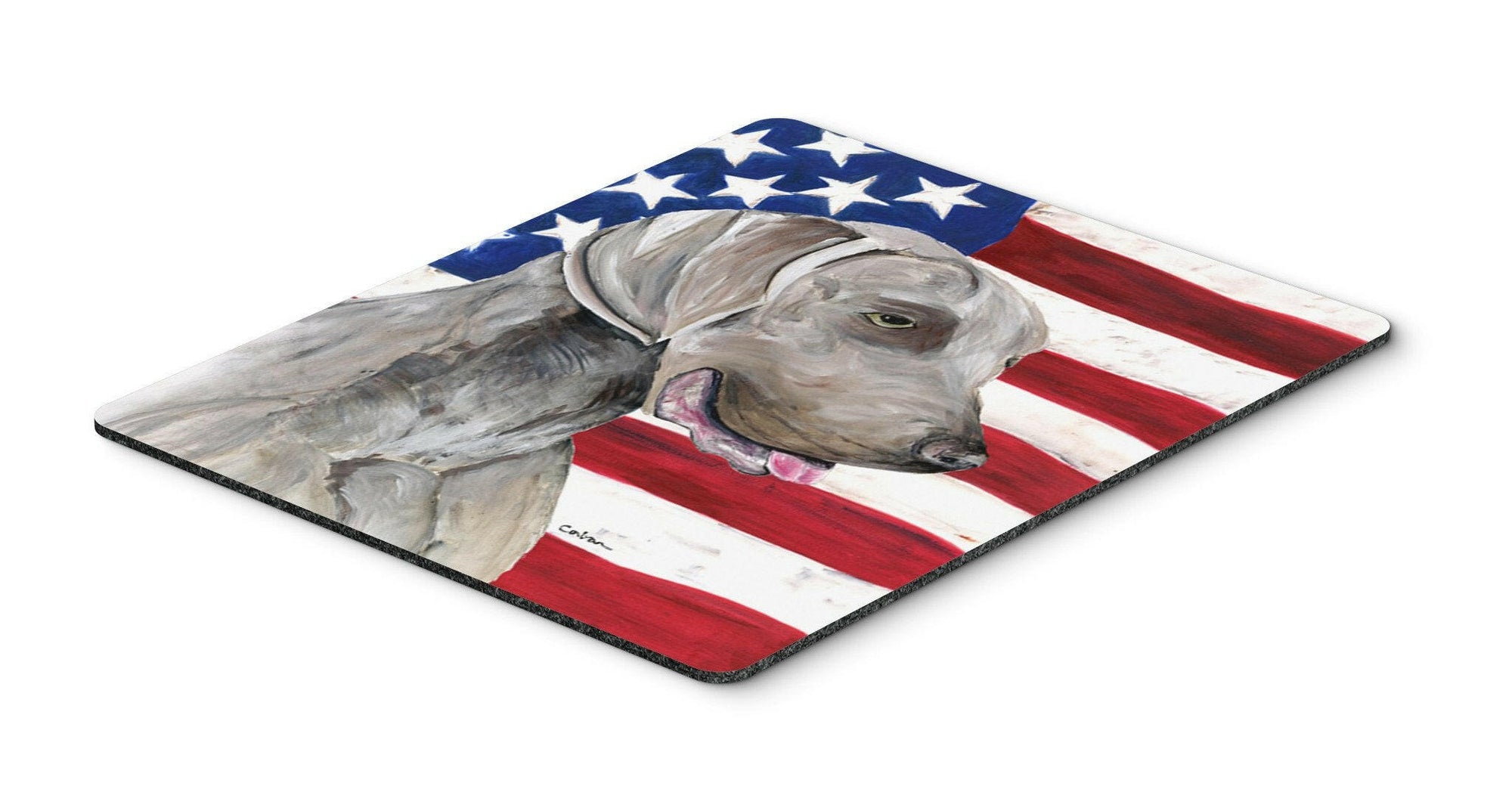 USA American Flag with Weimaraner Mouse Pad, Hot Pad or Trivet by Caroline's Treasures