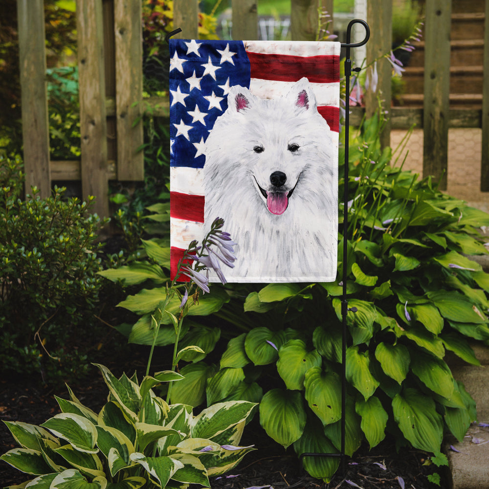 USA American Flag with American Eskimo Flag Garden Size