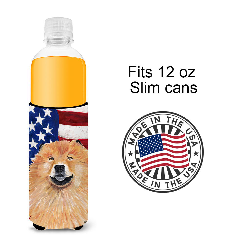 USA American Flag with Chow Chow Ultra Beverage Insulators for slim cans SC9025MUK