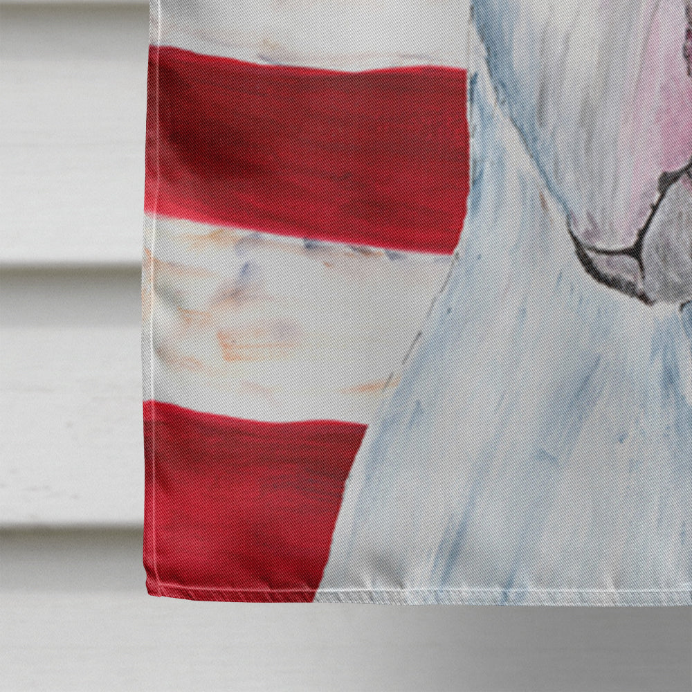 USA American Flag with Pit Bull Flag Canvas House Size  the-store.com.