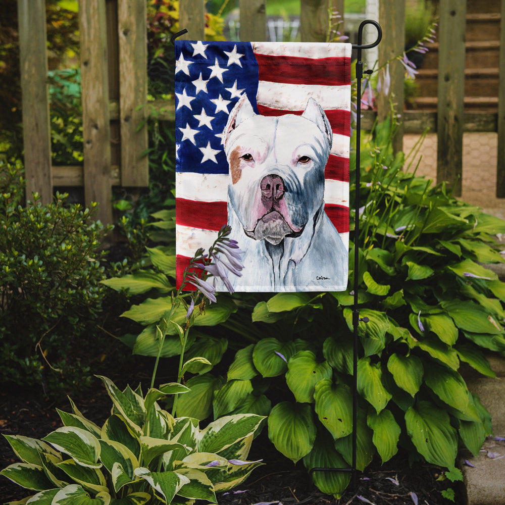 USA American Flag with Pit Bull Flag Garden Size
