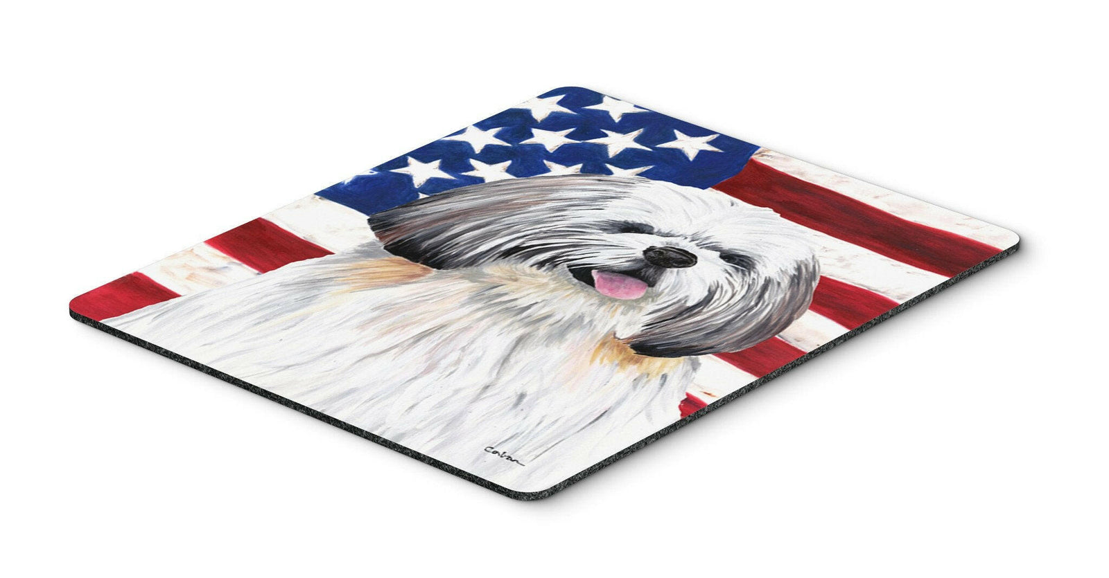 USA American Flag with Shih Tzu Mouse Pad, Hot Pad or Trivet by Caroline's Treasures
