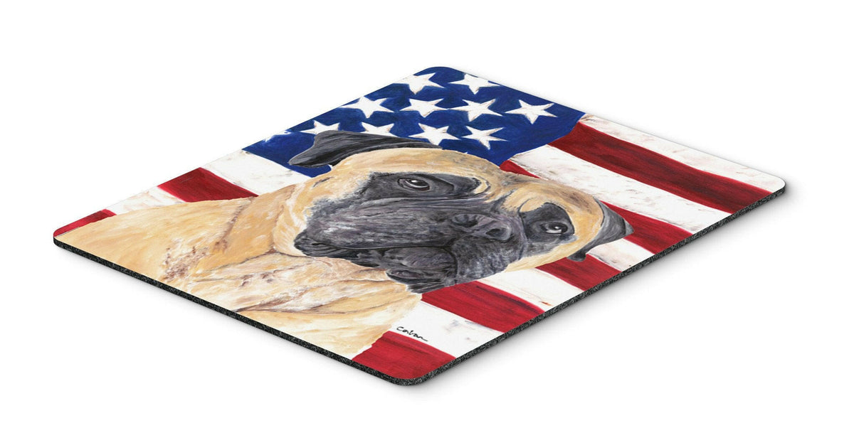 USA American Flag with Mastiff Mouse Pad, Hot Pad or Trivet by Caroline&#39;s Treasures