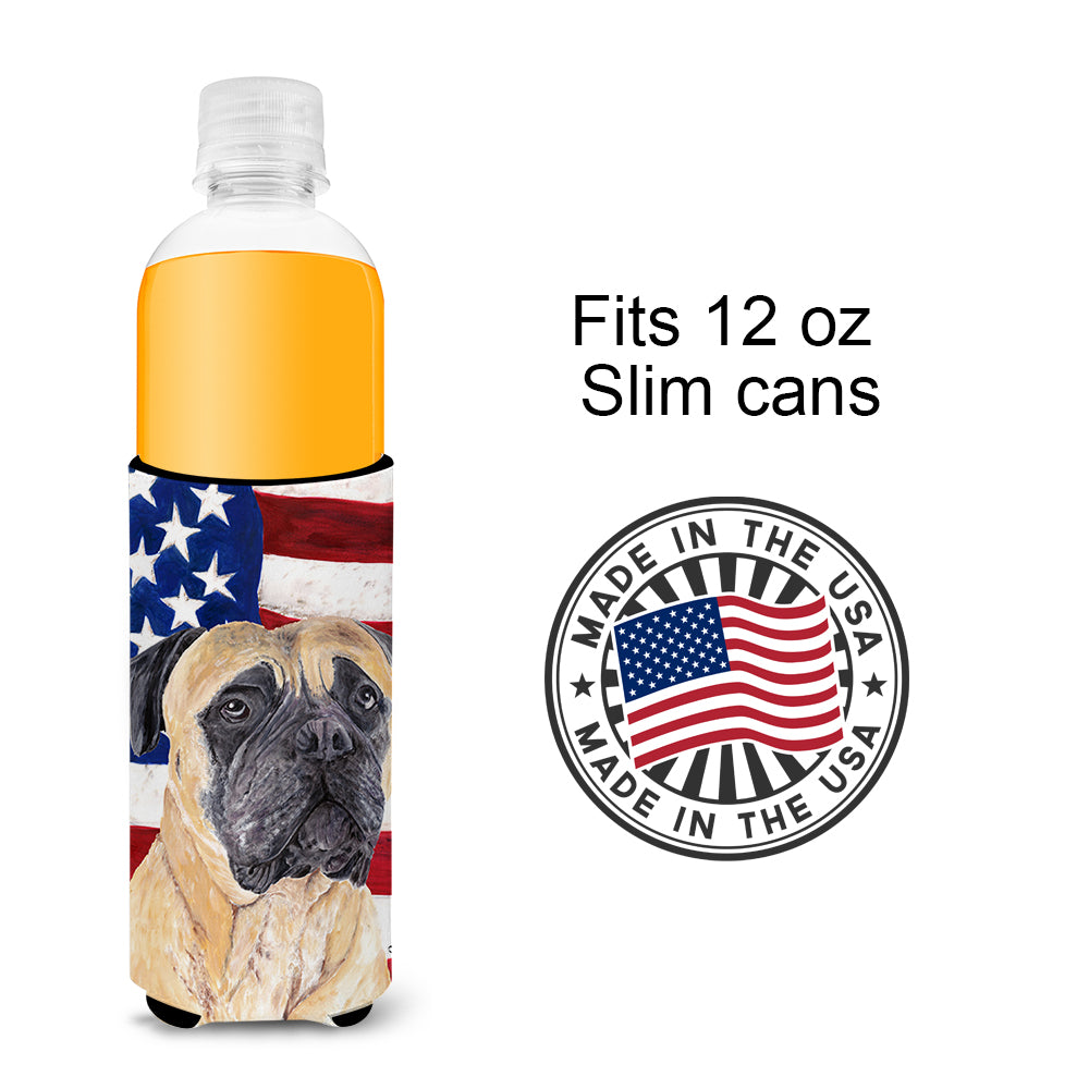 USA American Flag with Mastiff Ultra Beverage Insulators for slim cans SC9031MUK