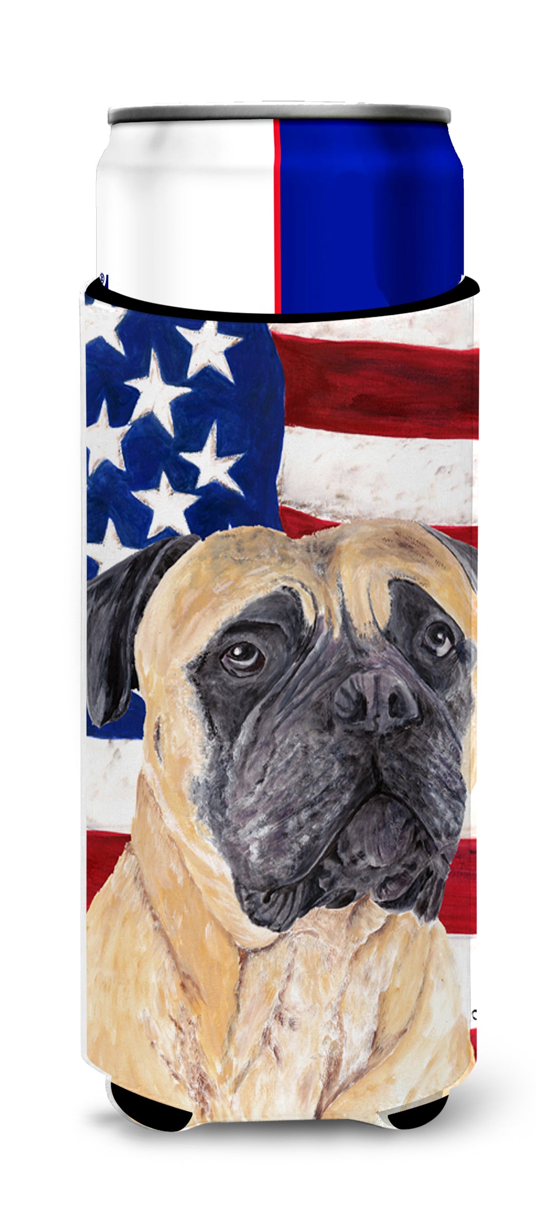 USA American Flag with Mastiff Ultra Beverage Insulators for slim cans SC9031MUK.