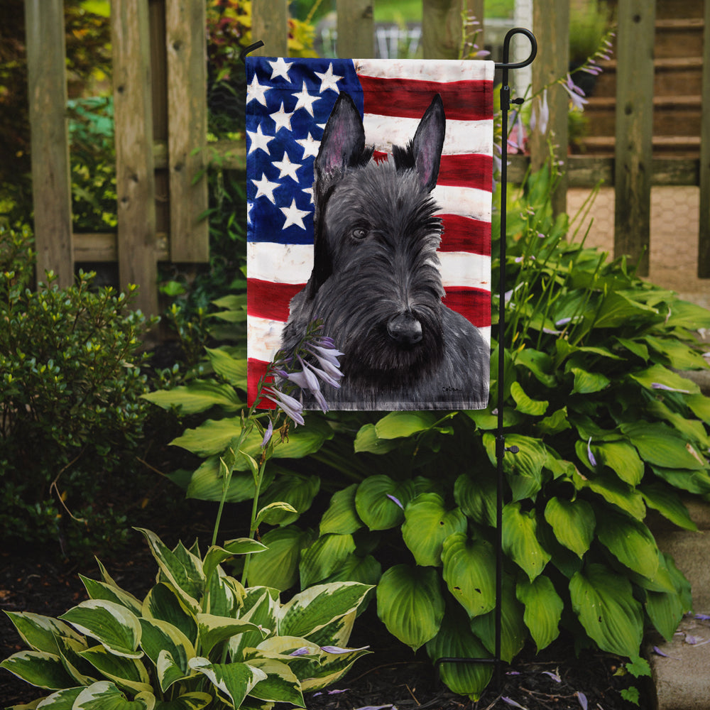 USA American Flag with Scottish Terrier Flag Garden Size
