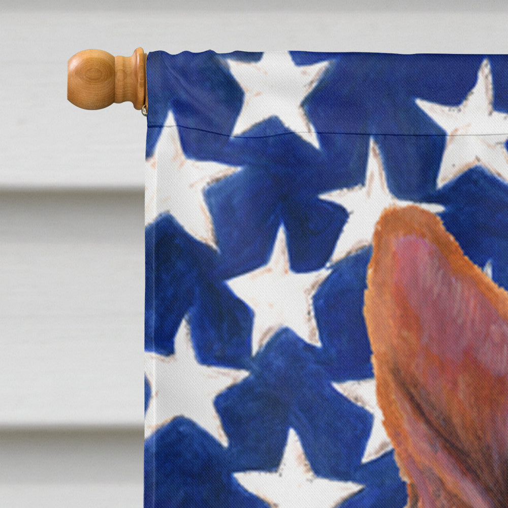 USA American Flag with Basenji Flag Canvas House Size