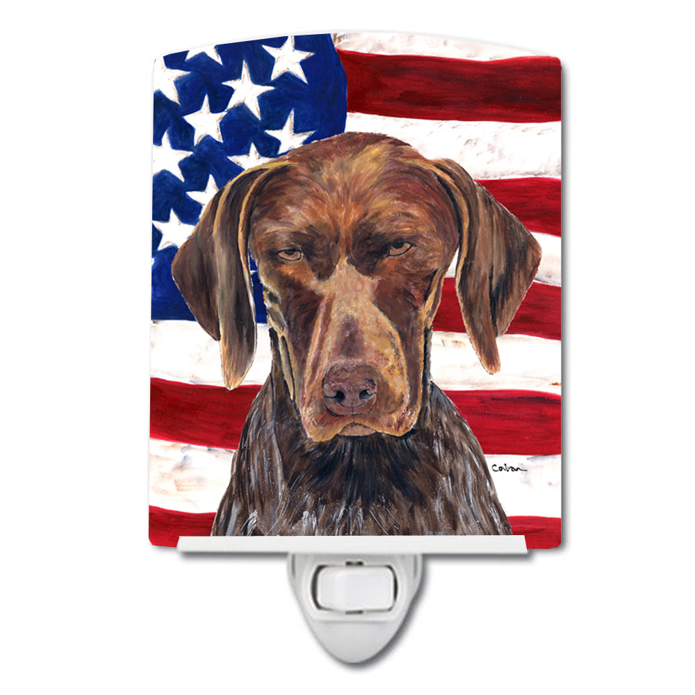 USA American Flag with German Shorthaired Pointer Ceramic Night Light SC9034CNL - the-store.com