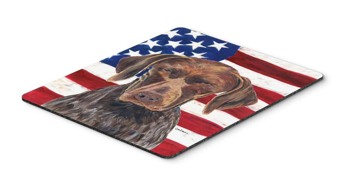 USA American Flag with German Shorthaired Pointer Mouse Pad, Hot Pad or Trivet by Caroline&#39;s Treasures
