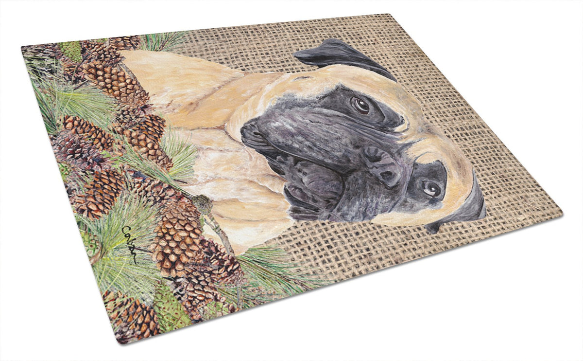 Mastiff Glass Cutting Board Large by Caroline&#39;s Treasures
