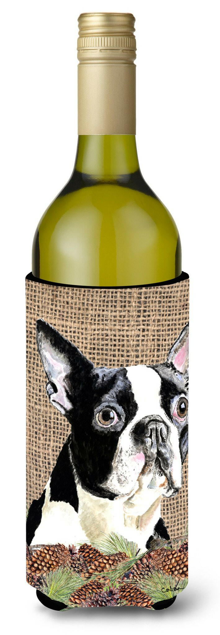 Boston Terrier Wine Bottle Beverage Insulator Beverage Insulator Hugger by Caroline&#39;s Treasures
