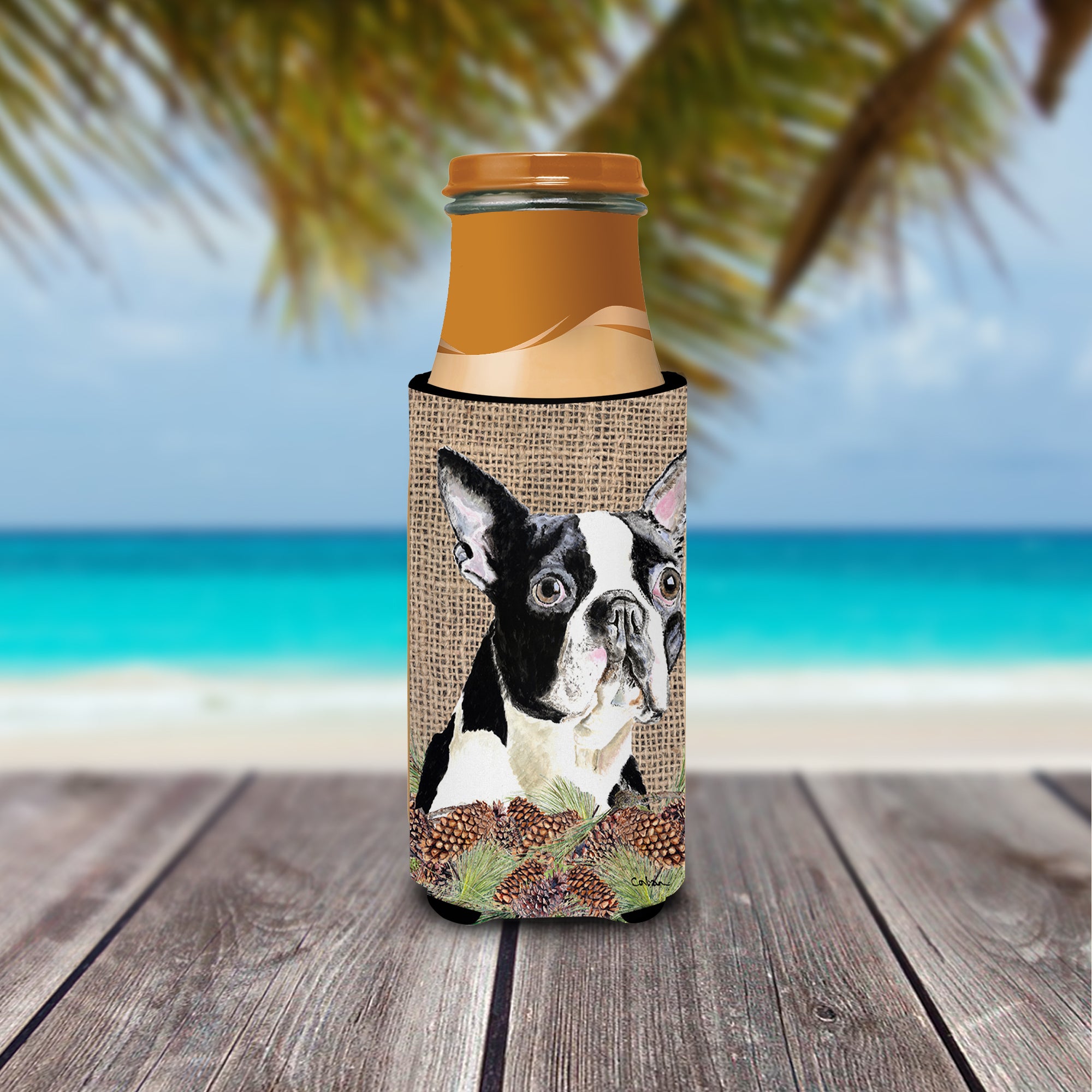 Boston Terrier Ultra Beverage Insulators for slim cans SC9051MUK