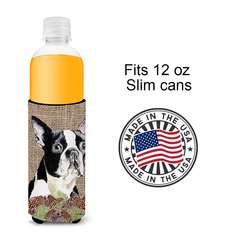 Boston Terrier Ultra Beverage Insulators for slim cans SC9051MUK.
