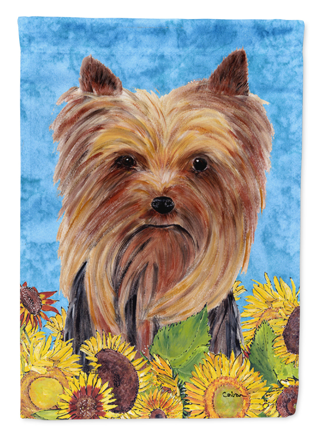 Yorkie Flag Canvas House Size  the-store.com.