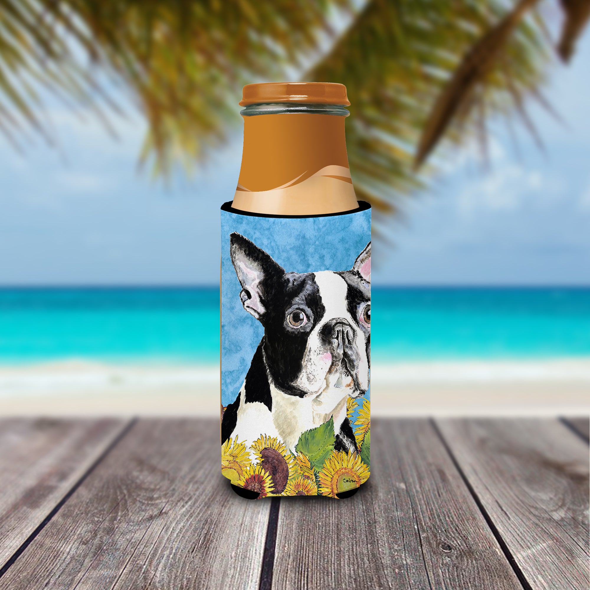 Boston Terrier Ultra Beverage Insulators for slim cans SC9063MUK