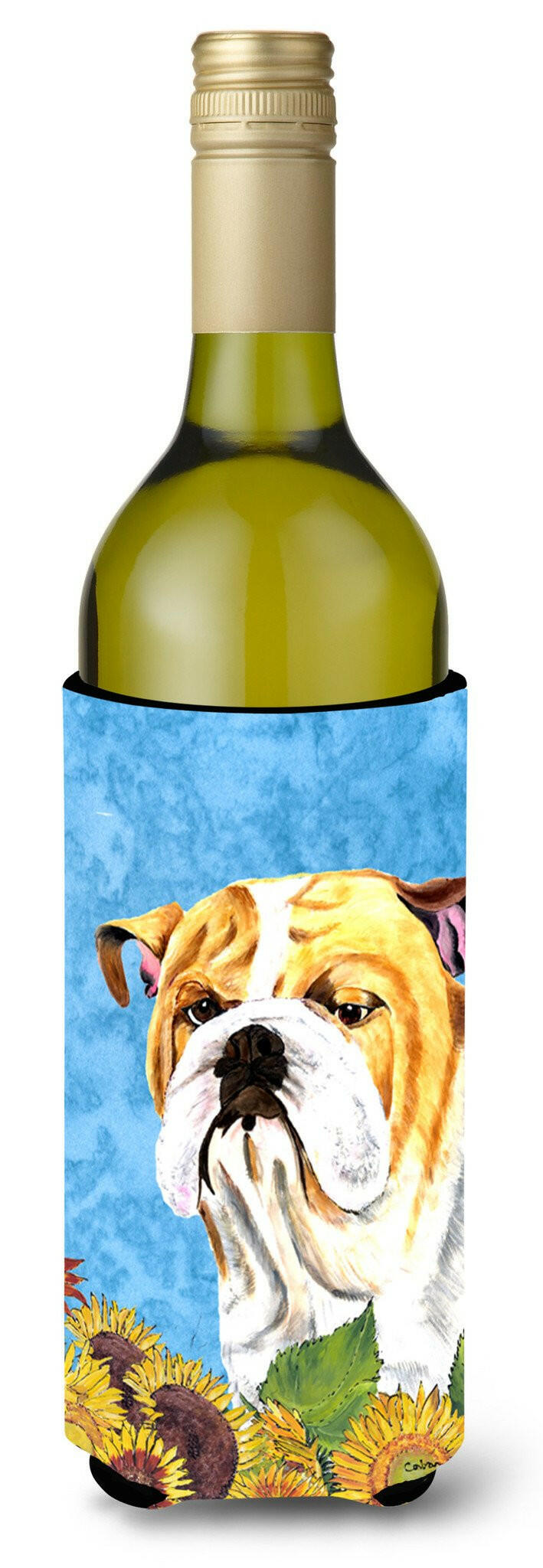 Bulldog English Wine Bottle Beverage Insulator Beverage Insulator Hugger by Caroline&#39;s Treasures