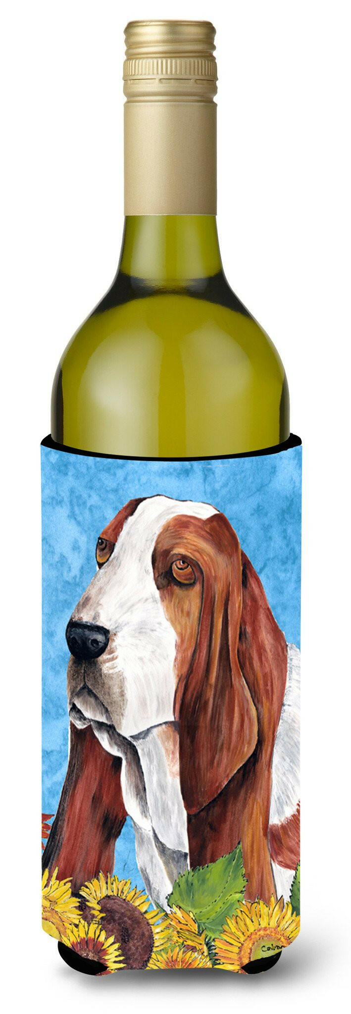 Basset Hound Wine Bottle Beverage Insulator Beverage Insulator Hugger SC9066LITERK by Caroline&#39;s Treasures