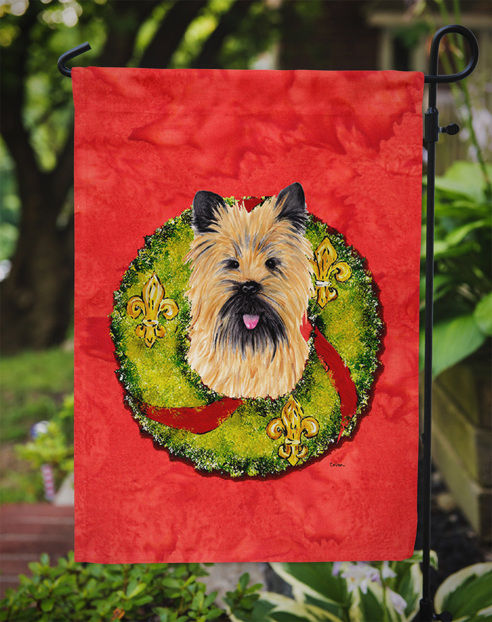 Cairn Terrier Flag Garden Size.