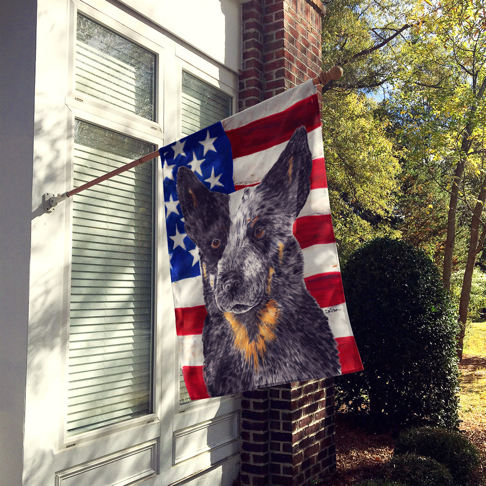Drapeau américain des États-Unis avec drapeau de chien de bétail australien Taille de la maison en toile