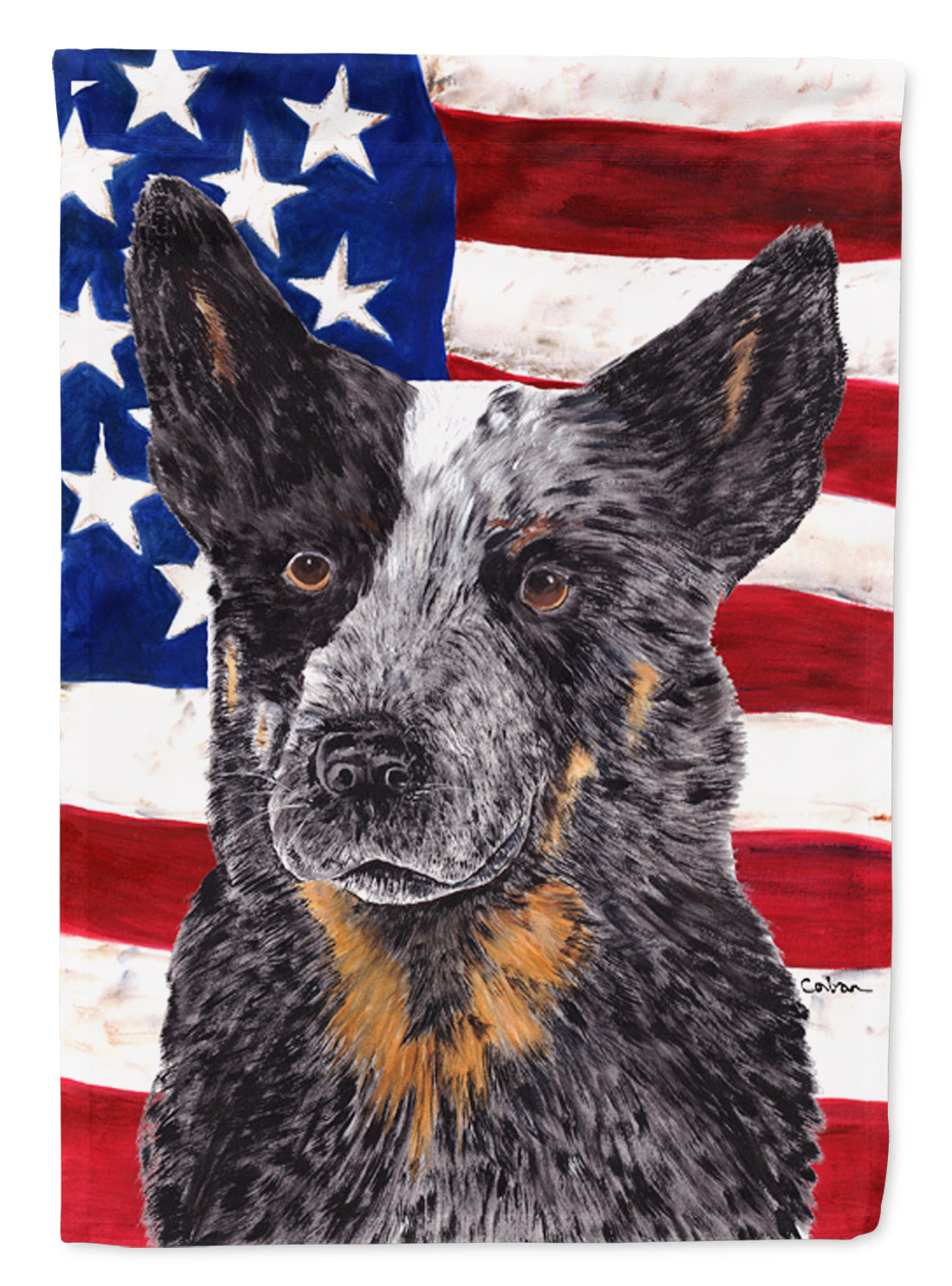 Drapeau américain des États-Unis avec drapeau de chien de bétail australien Taille de jardin