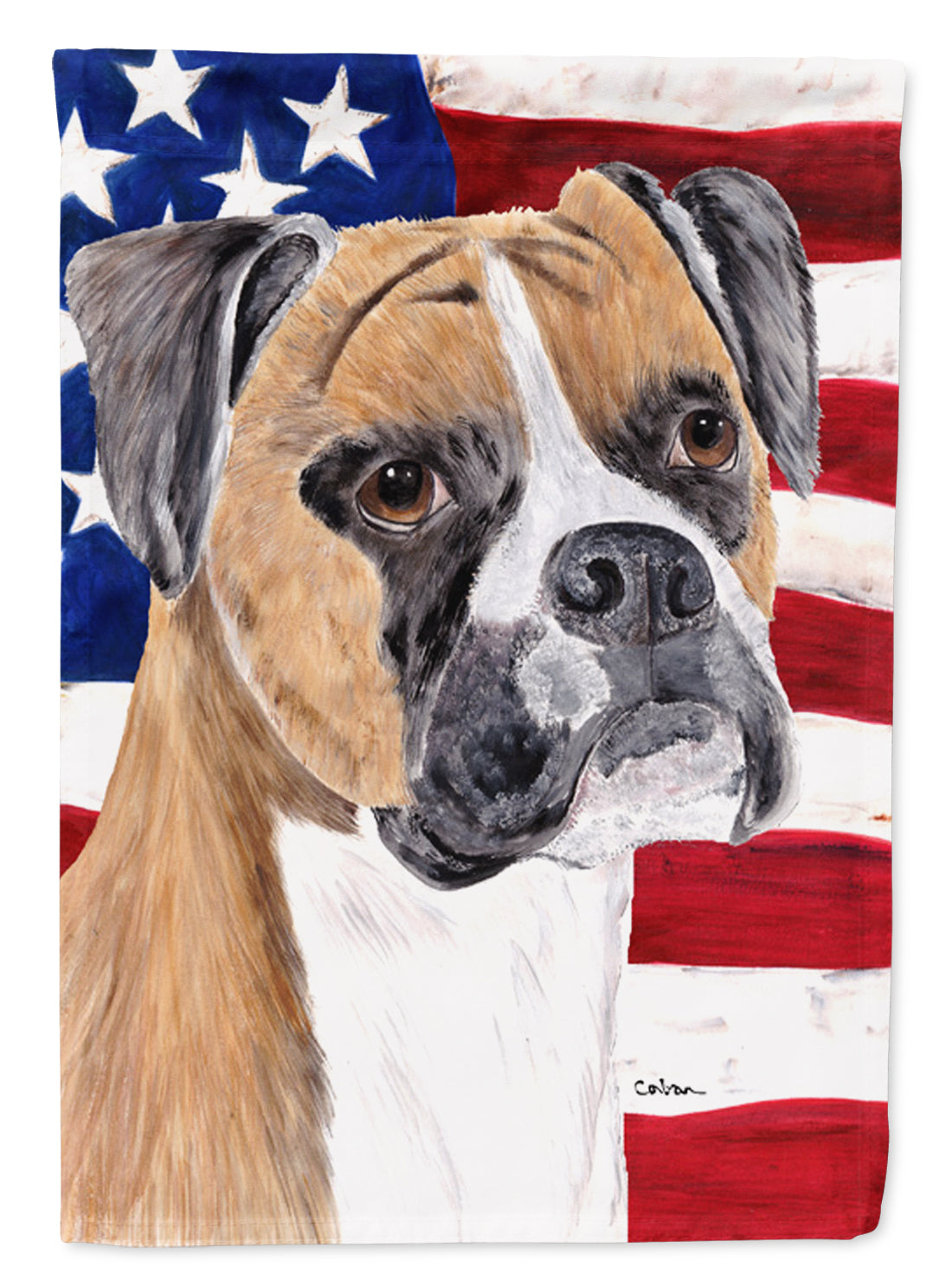 USA American Flag with Boxer Flag Canvas House Size  the-store.com.